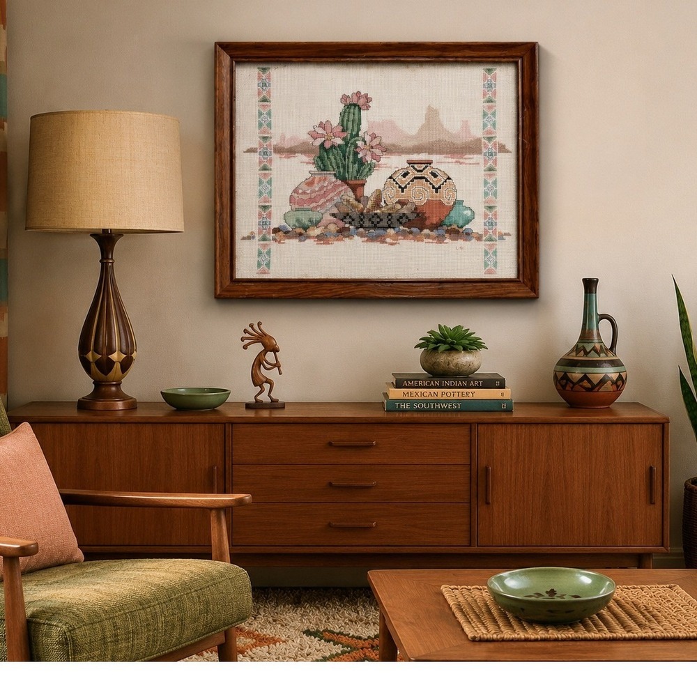Dimensions Framed Needlepoint Art Large Multi Southwest Desert